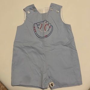 Bailey Boys baseball embroidered romper 3 months - excellent condition